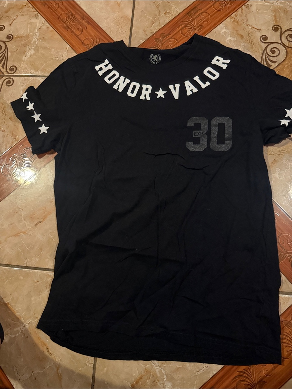 Men's Black Honor Valor Graphic Tee - EXP 30